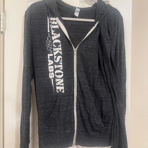 Washed Gray Zip-Up Hoodie